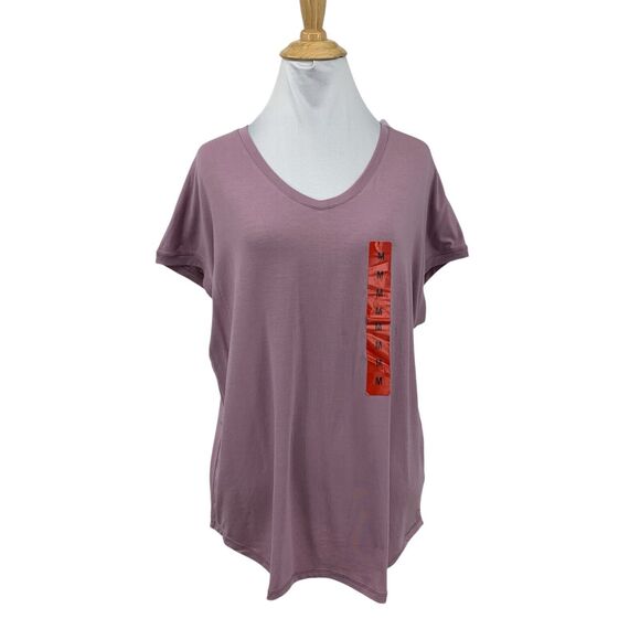 Mondetta T Shirt Womens M Medium Mauve Ultra Soft Luxury V Neck Short Sleeve Tee - Picture 1 of 12